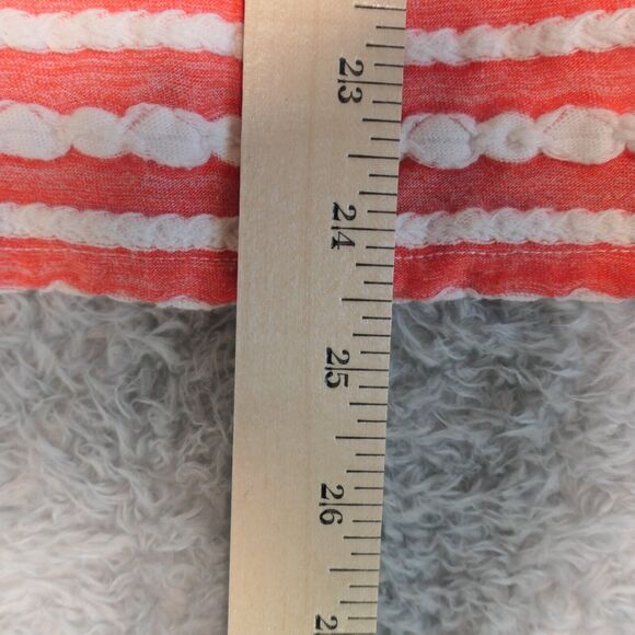 Chicos Knit Top Womens 3 or XL Orange White Ribbon Stretch Short Sleeve - Picture 7 of 11